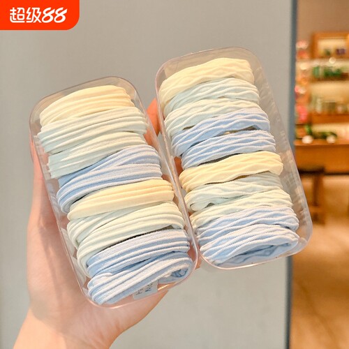 皮筋扎头发头绳女高级感可爱海盐蓝发绳高弹力耐用高马尾发圈皮套