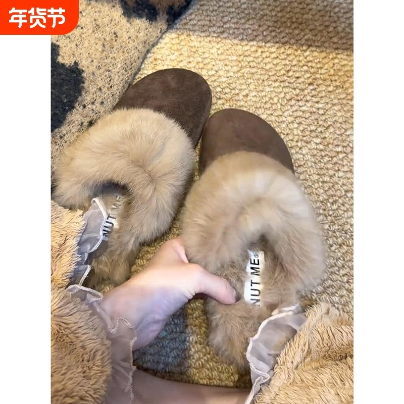 厚底毛毛包头拖鞋女外穿2025冬季新款加绒保暖勃肯半拖鞋百搭棉鞋,女鞋,毛毛鞋,淘宝优惠券,粉丝福利购,淘宝优惠卷