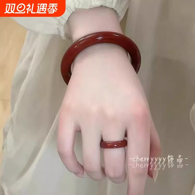 「车厘子红」新中式本命年红手镯2025新款古风高级高颜值爆款手饰