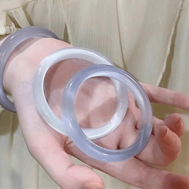 白月光猫眼石手镯女生猫眼高冰种水晶镯子高级感玻璃玉镯紫罗兰