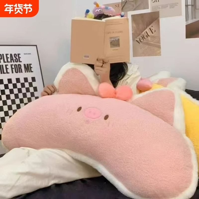 可爱长条猪猪抱枕女生睡觉夹腿床上侧睡玩偶娃娃公仔毛绒生日礼物,玩具/童车/益智/积木/模型,毛绒/玩偶/公仔/布艺类玩具,淘宝优惠券,粉丝福利购,淘宝优惠卷