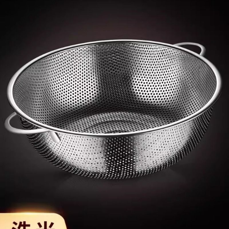 国风沥水篮不锈钢食品级淘米漏盆过滤筛双耳洗菜盆洗米神器滤水篮,餐饮具,盆,淘宝优惠券,粉丝福利购,淘宝优惠卷