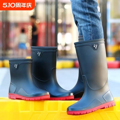 欧美雨鞋男款短中高筒防滑胶雨靴