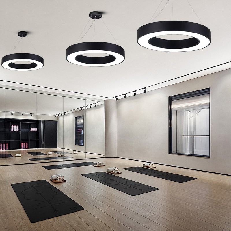 办公灯圆形吊灯圆环灯店铺大堂健身房圆圈工业风造型灯工程环形灯