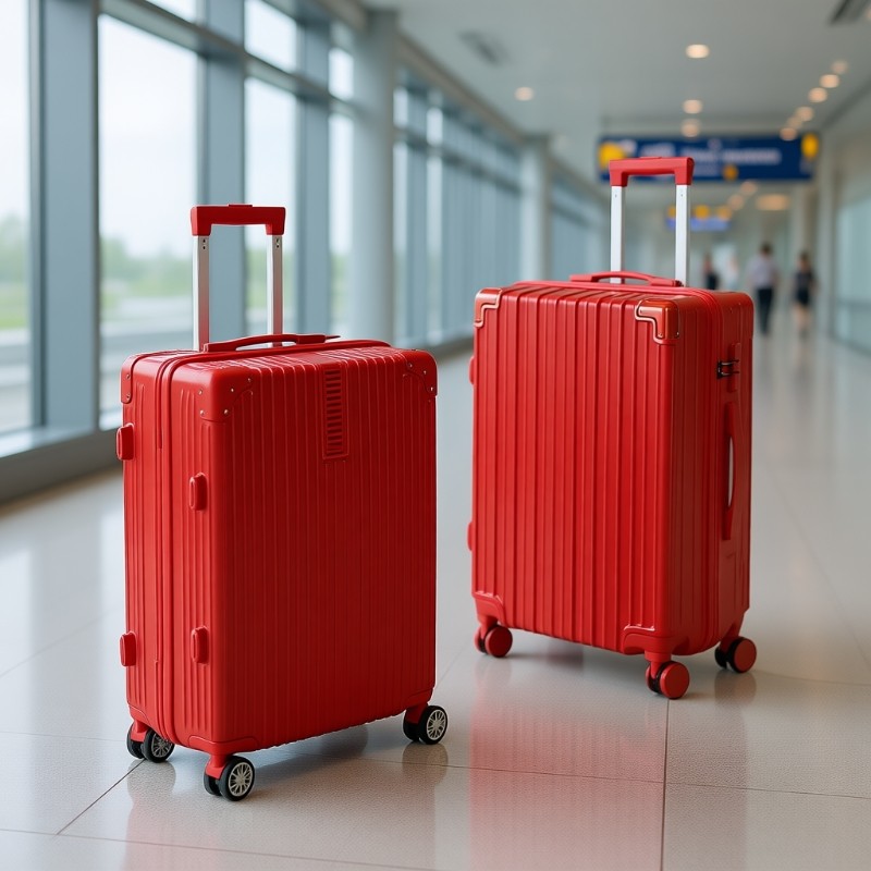 新娘结婚红色行李箱拉杆箱陪嫁密码旅行箱女皮箱婚礼用品子母铝框