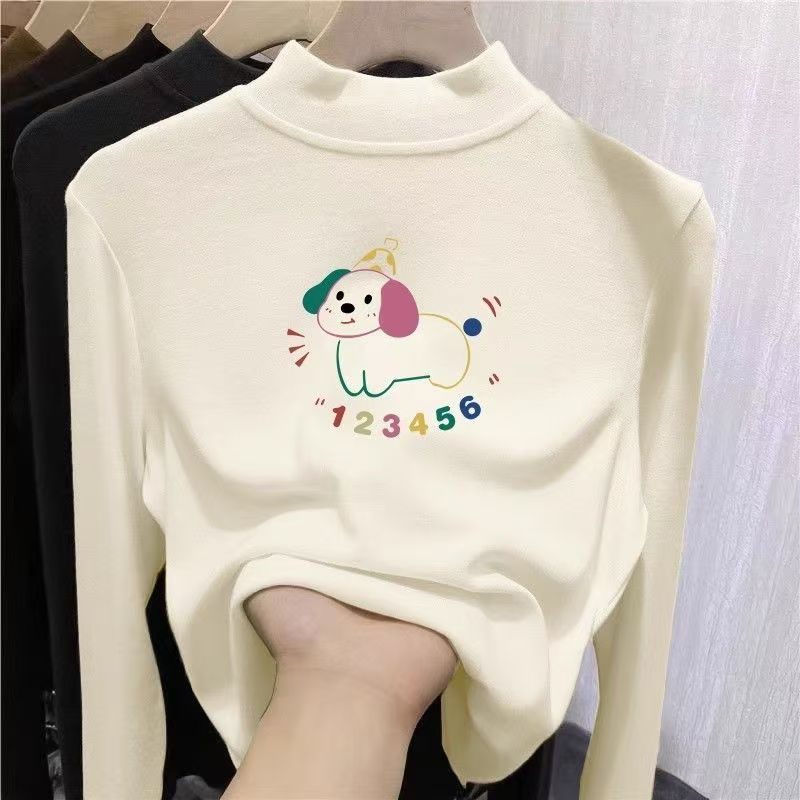 双面德绒男童打底衫中大童内搭秋冬女童装长袖t恤半高领保暖上衣F