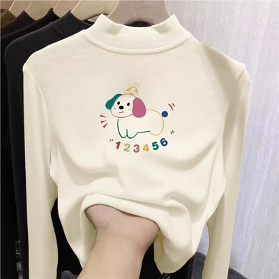 双面德绒男童打底衫中大童内搭秋冬女童装长袖t恤半高领保暖上衣F