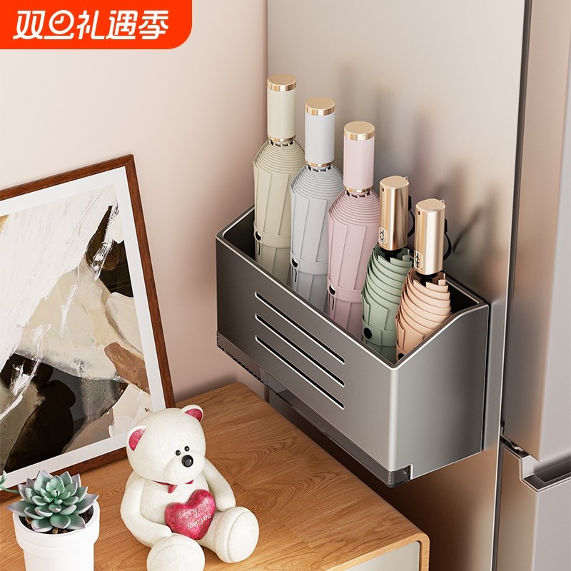 磁吸置物架壁挂入户门后玄关置物收纳钥匙挂钩冰箱雨伞架磁铁套装