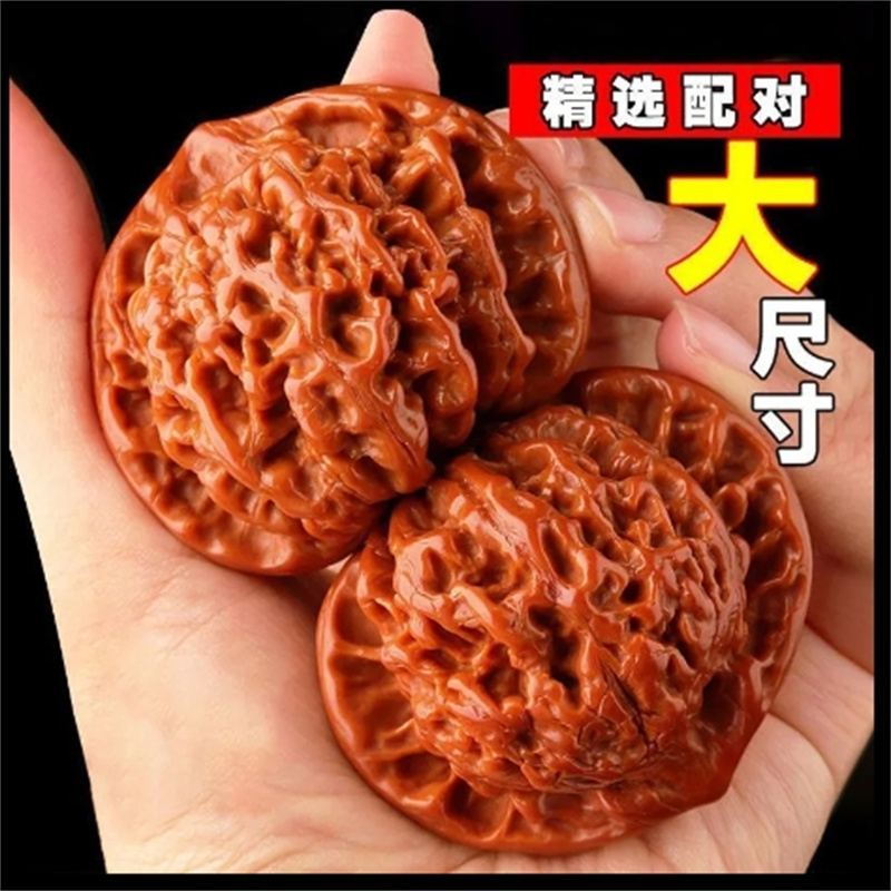 文玩核桃王勇麒麟纹大官帽四座楼狮子头原色精配对高抛精品手把件