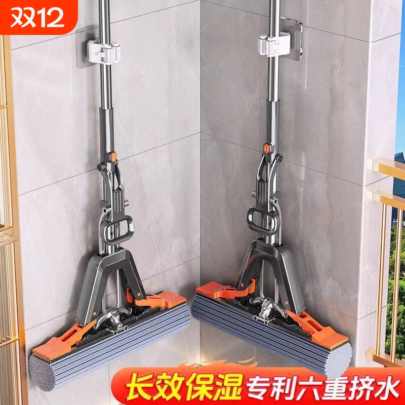 海绵吸水拖把2025新款家用一拖净拖地神器免手洗胶棉地拖布厨房