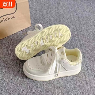 小白鞋 面包鞋 2025新款 女ins潮小众板鞋 子 鞋 好巴适厚底增高百搭款