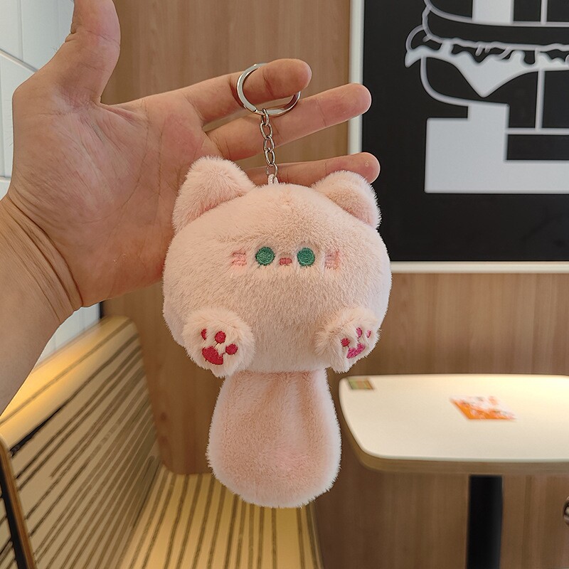 可爱猫咪钥匙扣儿童书包挂件毛绒玩具女生包包挂饰小玩偶娃娃学生图片