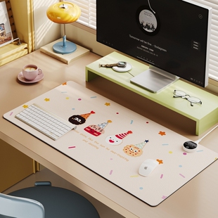 卡通加热鼠标垫办公室工位大号桌垫2025新款发热暖手电脑键盘垫子