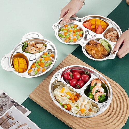 德国不锈钢儿童餐盘宝宝304食品级分格碗幼儿园男餐具三格吃饭