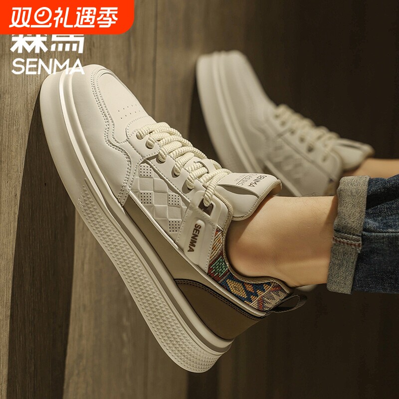男鞋2025新款夏季透气薄款低帮板鞋男士厚底休闲运动帆布鞋W