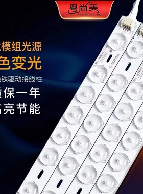 led灯条吸顶灯替换长条灯带灯珠贴片灯板客厅光源灯芯盘三色护眼