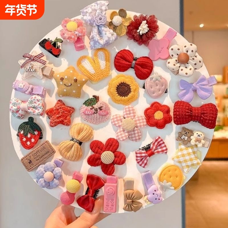 婴幼儿汗毛夹不伤发胎毛头饰女宝宝可爱发夹2025新款刘海夹子发卡