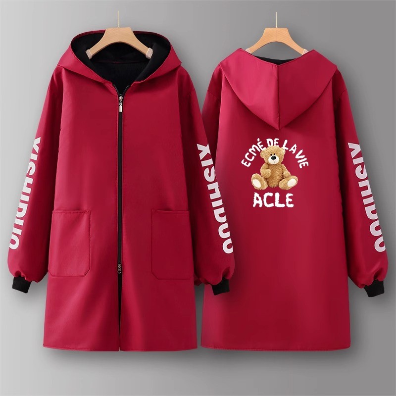 棉衣防脏围裙厨房2024新款罩衣女秋冬季男款厚防水防油红色加绒