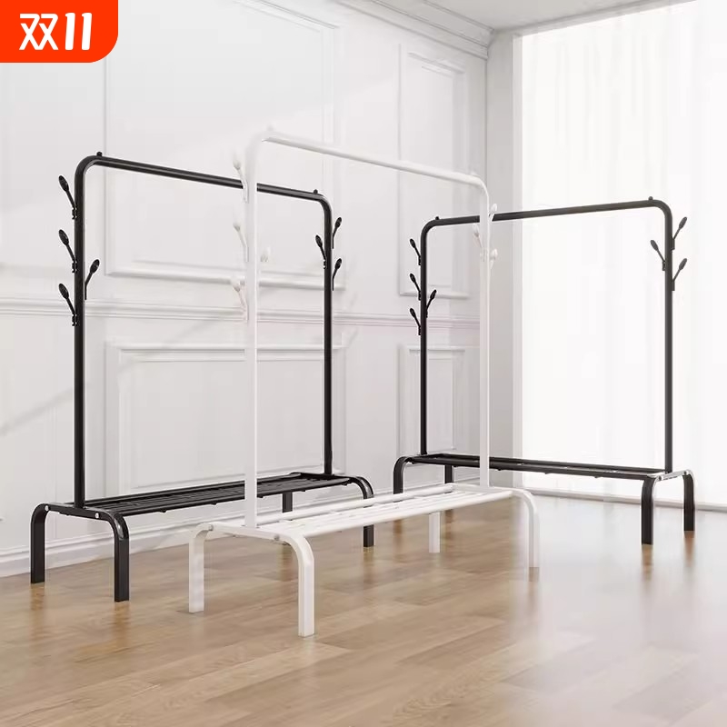 简易晾衣架落地家用阳台卧室挂衣服架子室内宿舍移动晾晒衣帽架子