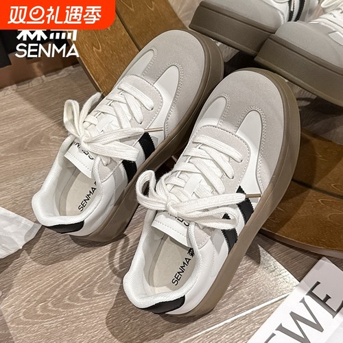 森马黑白软底德训鞋春季新款百搭轻便休闲板鞋学生复时尚古小白鞋