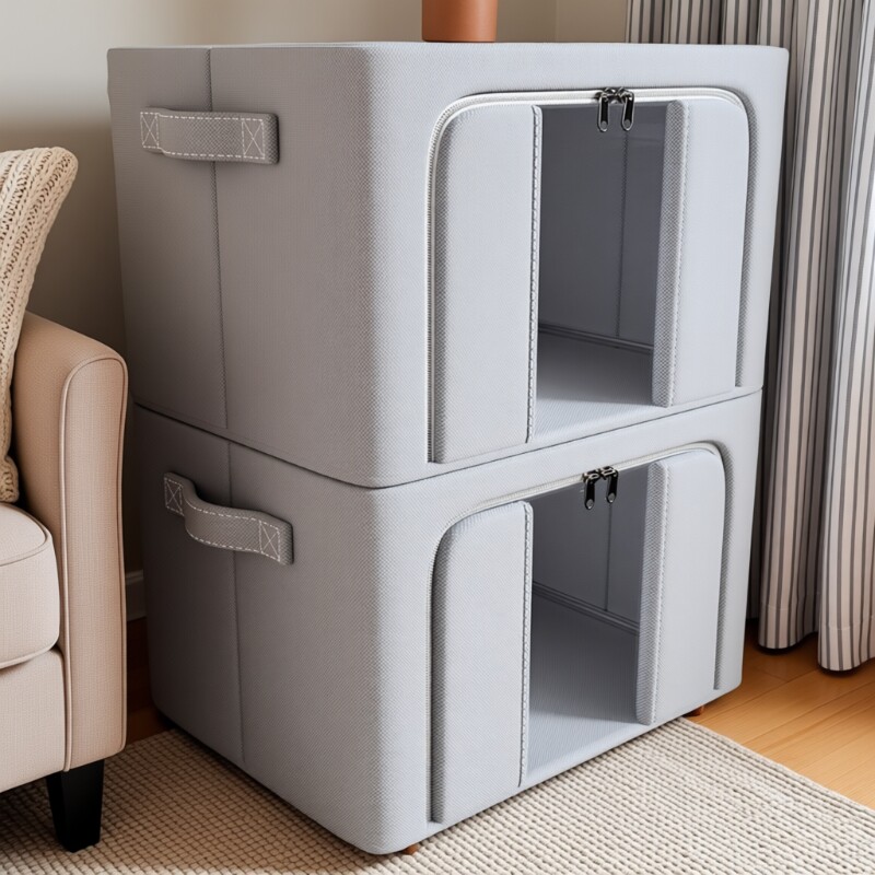 4个装 衣服整理箱收纳箱家用衣柜装衣物被子大容量箱子盒储物神器