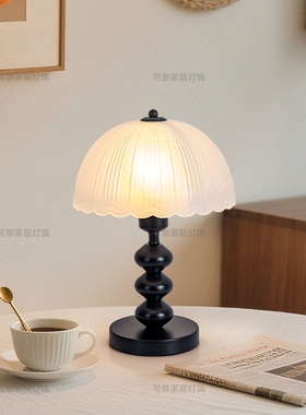 中古风台灯床头灯卧室美式复古温馨法式小夜灯声控客厅语音护眼