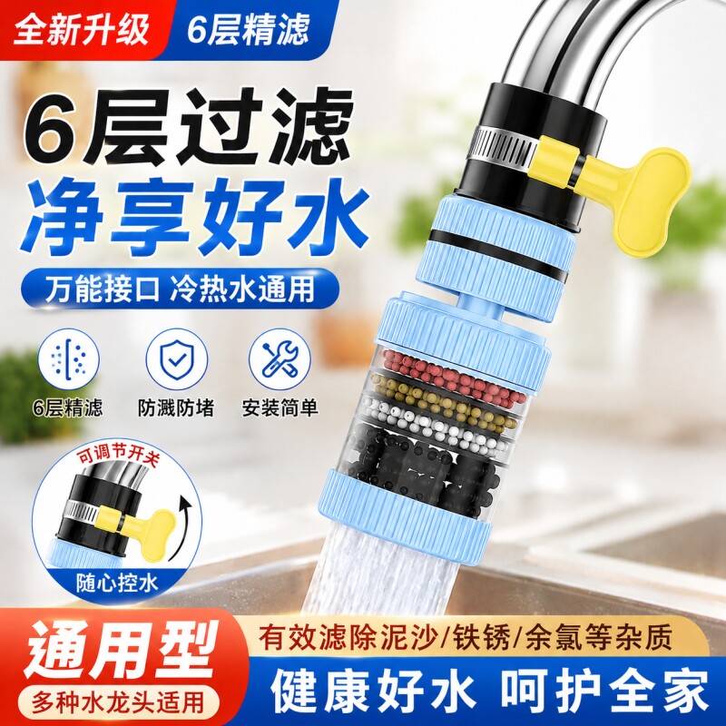 水龙头延伸过滤器通用防溅嘴厨房净水神器家用自来水净化花洒接口