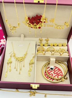 雀享中式风新娘沙金材质结婚摆件