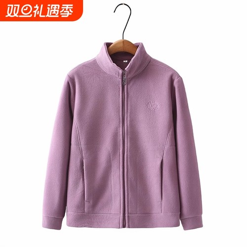 妈妈秋冬装摇粒绒外套双面绒夹克