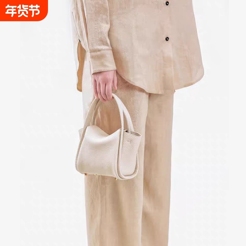 时尚元宝包mini菜篮子设计师款手提斜挎迷你小手机包手拎包牛皮