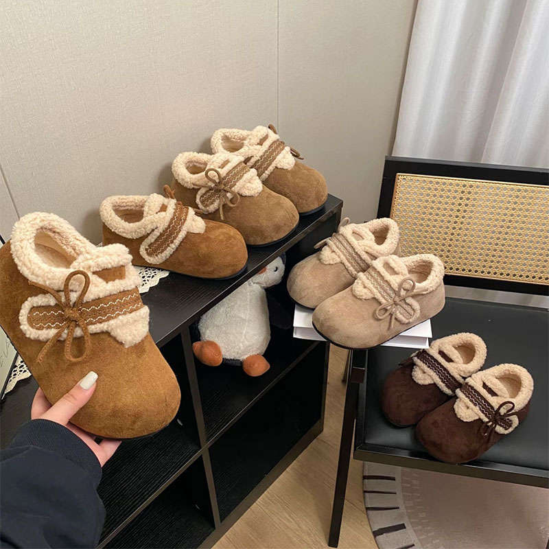 加绒勃肯鞋女2025新款冬季加厚保暖女士毛茸茸雪地靴子棉鞋