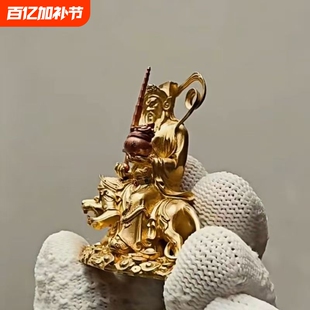 黑虎玄坛赵元帅精致财神摆件赵公明好运金属复古家居摆件文玩饰品