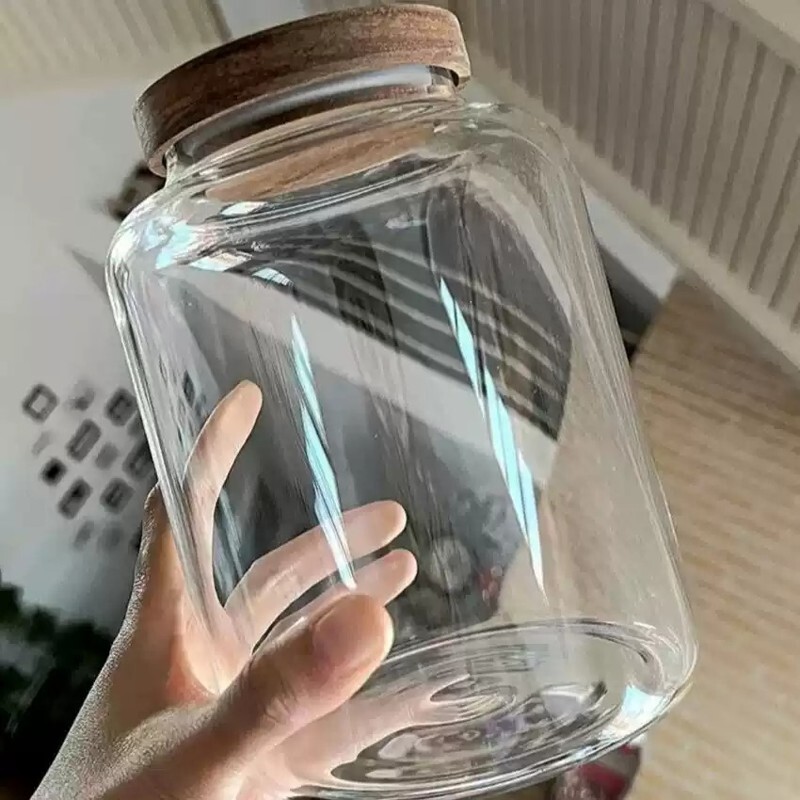食品级木盖竹盖PET塑料罐高清亚克力加厚密封罐陈皮密封罐展示瓶