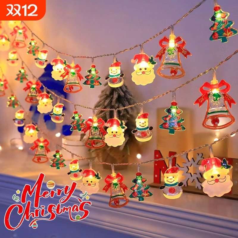 圣诞节树灯装饰品小彩灯串灯闪灯店铺橱窗氛围装扮创意小挂件雪人