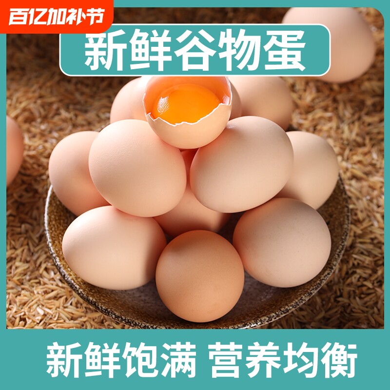 新鲜农家鲜鸡蛋粉壳蛋山林谷物鸡蛋月子蛋鲜鸡蛋