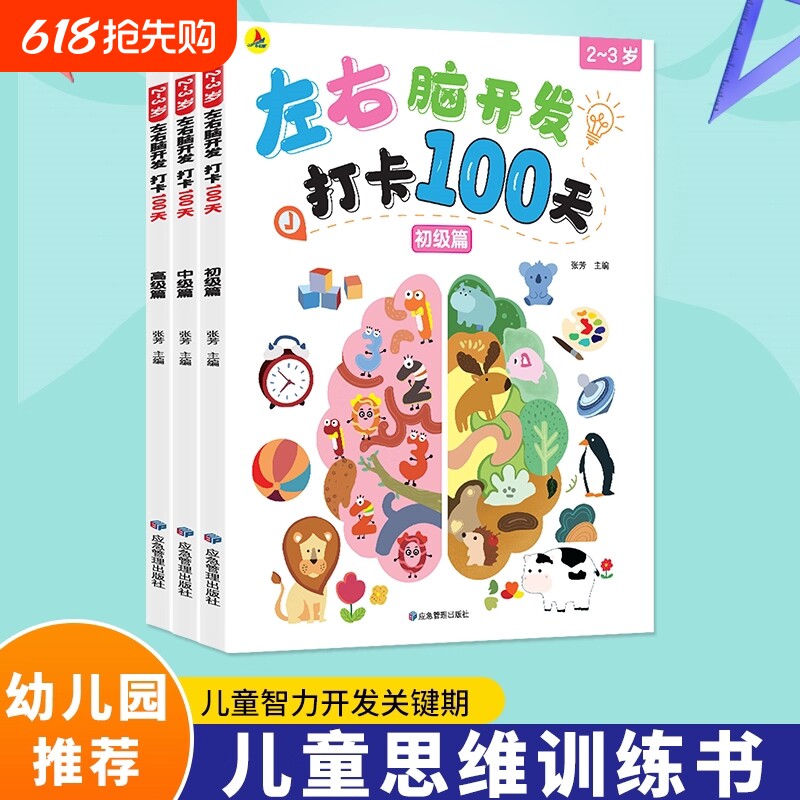 2-3岁幼儿宝宝左右脑开发思维训练打卡100天 儿童早教益智游戏