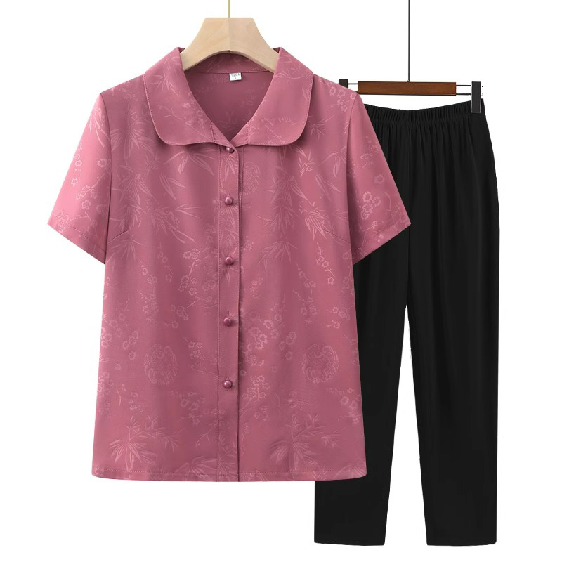 中老年人夏装女衬衫60岁70奶奶装老太太婆婆夏季衣服老人妈妈上衣