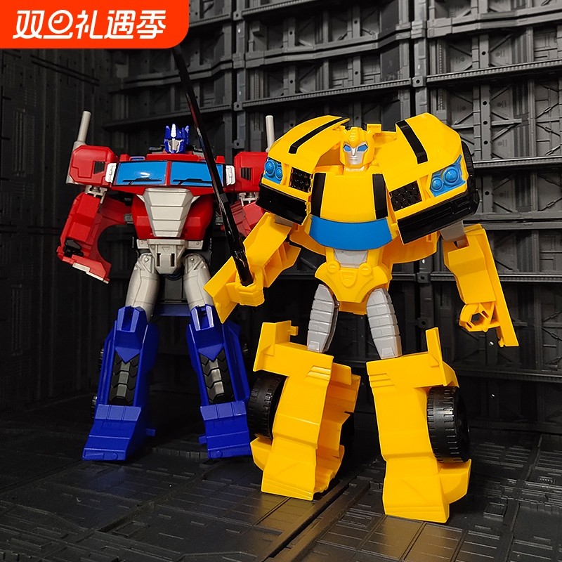 变形玩具汽车人擎天黄蜂柱汽车金刚机器人手办模型男孩礼物战士
