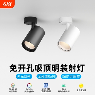 明装COB射灯家用店铺商用可调角度聚光吸顶筒灯天花灯客厅开孔