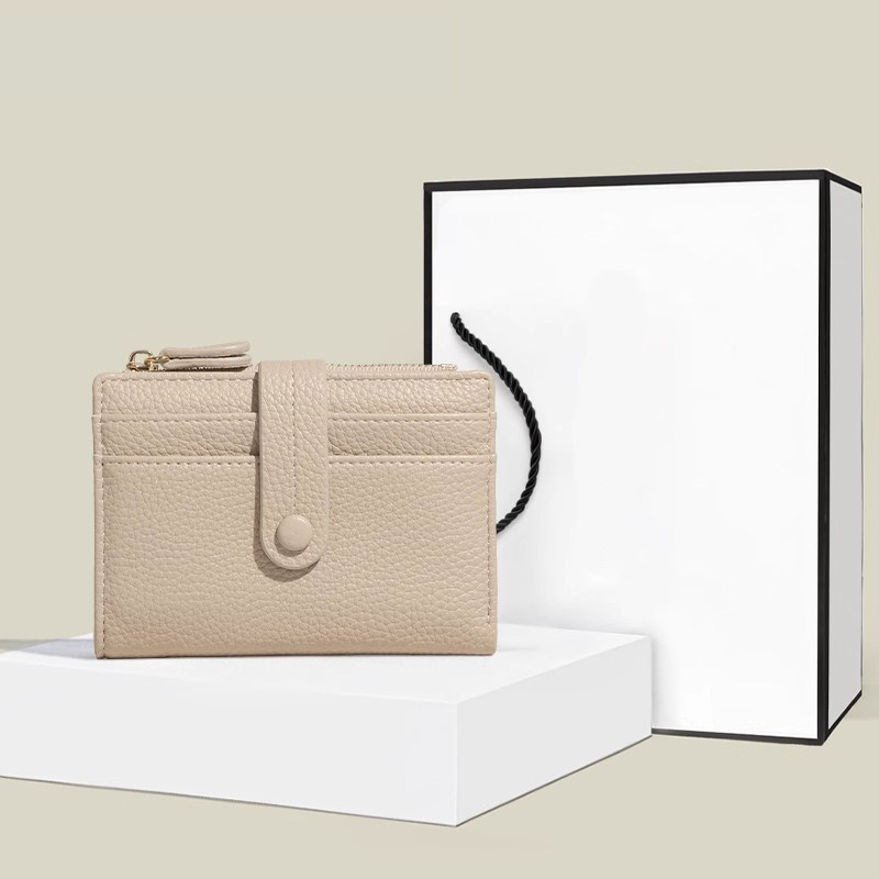 新款多卡位钱包一体2025小众卡包小巧短款防盗刷大容量零钱包证件