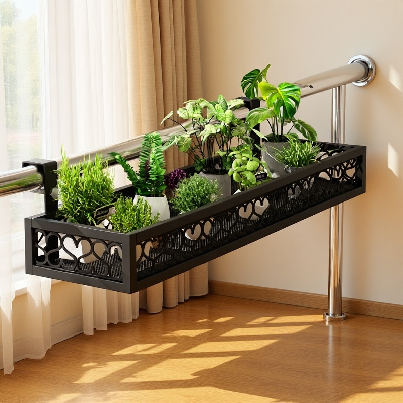 阳台悬挂式铁艺护栏花盆挂架多肉栏杆花架子窗台置物架植物挂钩