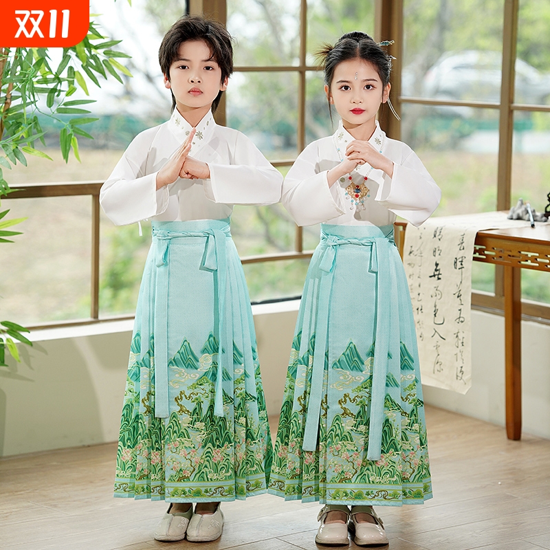 儿童汉服演出服中国风上春山舞蹈