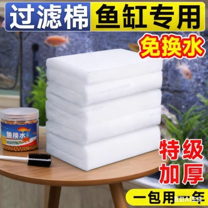 鱼缸过滤棉专用无胶手撕羊绒棉高密度净化水族设备材料养鱼超滤棉