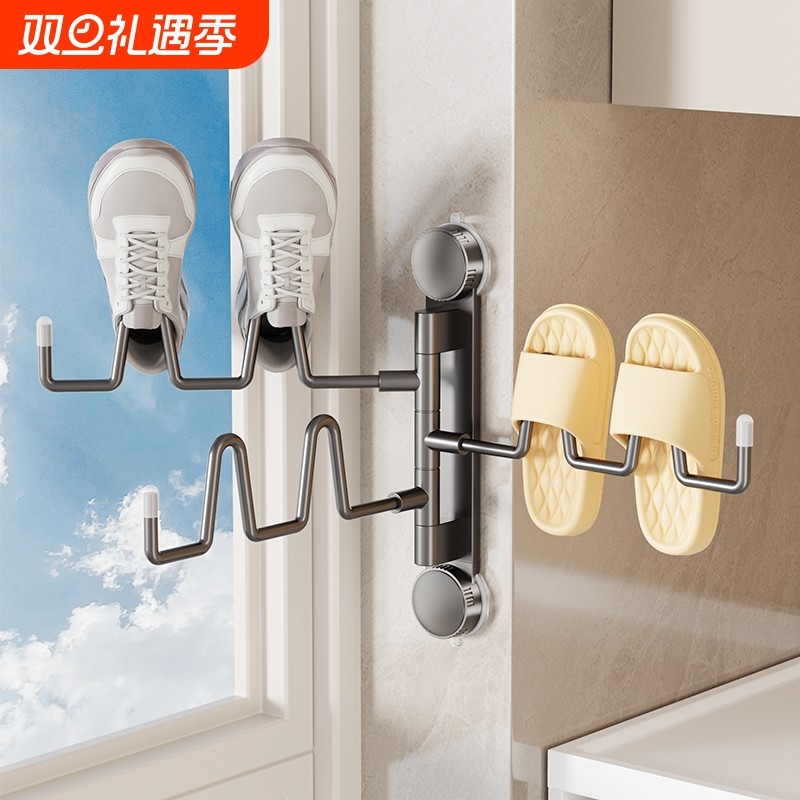 浴室拖鞋架免打孔卫生间鞋子收纳神器厕所壁挂式置物架门后沥水架
