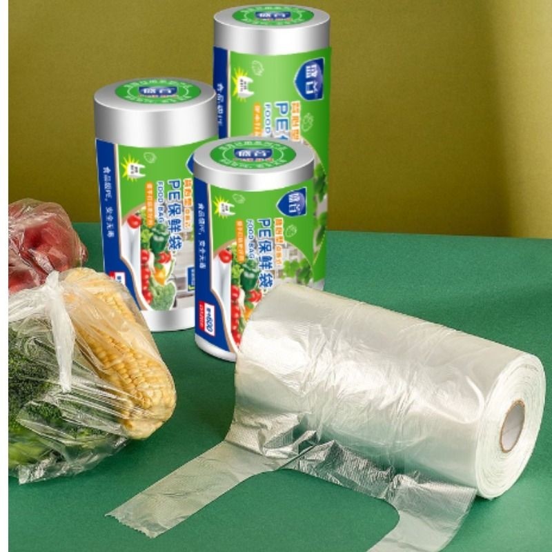 背心式保鲜袋手提食品级加厚耐高温微波炉加热打包袋点断式特大号