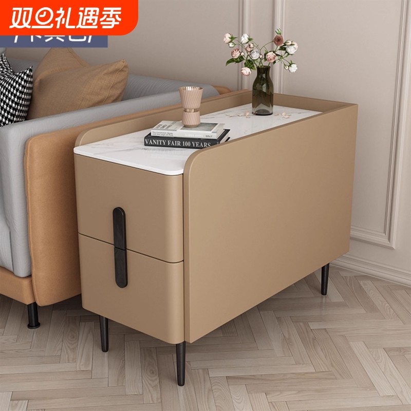 现代新款超窄实木边柜沙发夹缝收纳柜客厅边几角几沙发侧边柜