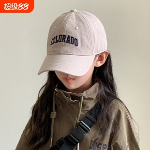 帽子儿童棒球帽2026女童运动遮阳男中大童亲子防晒鸭舌帽红色白色