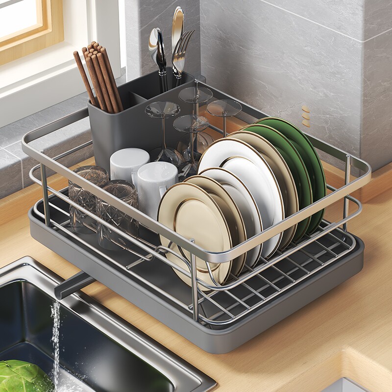 厨房置物架沥水架自排水碗筷碟架篮台面收纳架沥水盘沥水神器