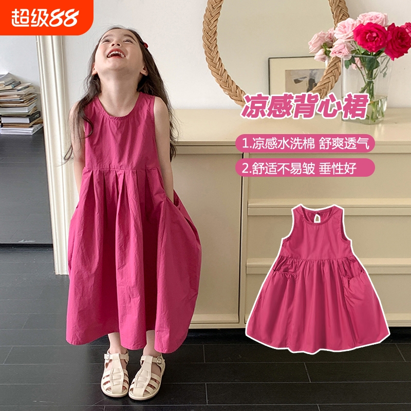 女童连衣裙夏季洋气无袖背心裙
