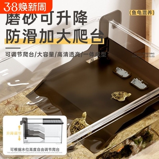 鱼缸爬台乌龟晒台挂壁爬台挂钩式龟缸晒台鱼龟混养深水龟晒台浮台